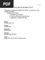 Download Teaching Sight Words Weekly Format by Shannon Martin SN47838375 doc pdf