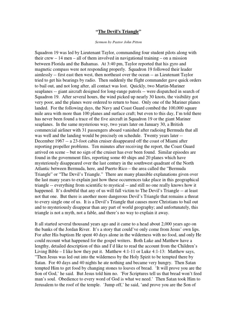 The Devil's Triangle of Temptation | PDF | Satan | Jesus