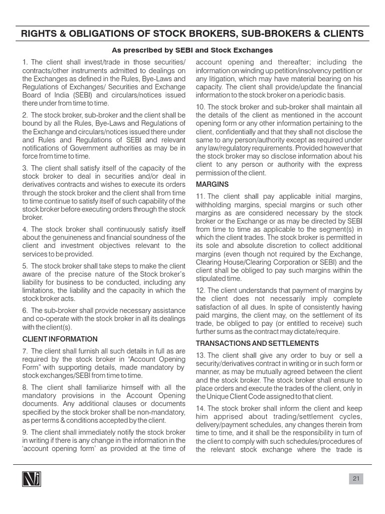 Stock Broker Conduct and Client Obligations | PDF | Order (Exchange ...