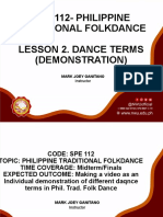 Spe 112-Philippine Traditional Folkdance Lesson 2. Dance Terms (Demonstration)