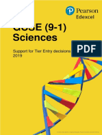 Pearson Edexcel GCSE Sciences Support For Tier Entry Decisions PDF