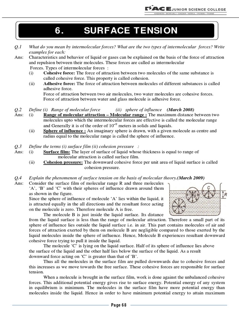 Surface Tension PDF PDF Surface Tension Drop (Liquid)