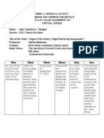 Week 4. Lesson 2. Activity Listening and Viewing For Details To Lay Value Judgement On Critical Issues