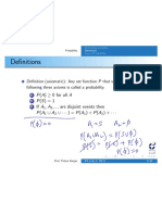 Definitions: P (A) 0 For All A P (S) 1 Ifa, A, ... Are Disjoint Events Then P (A A ) P (A) + P (A) +