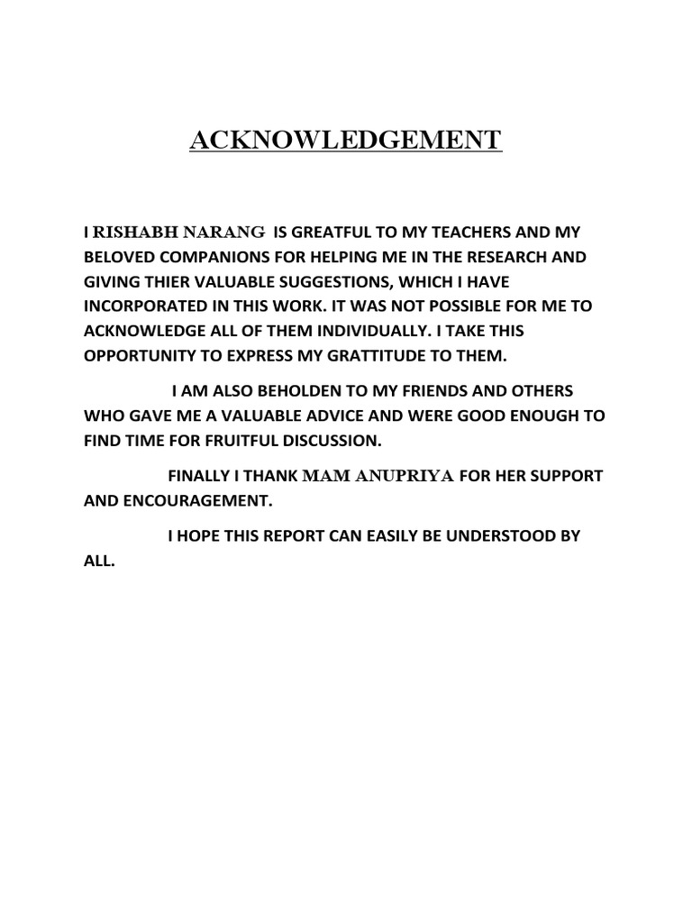 Acknowledgment of Support and Gratitude | PDF | Career & Growth | Self ...