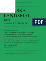 Svenska Landsmål Och Svenskt Folkliv - 1982
