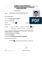 Depatment of Plant Protection Ministry of National Food Security & Research Application Form