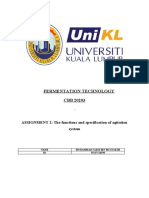 Fermentation Technology CBB 20203: ASSIGNMENT 2: The Functions and Specification of Agitation System