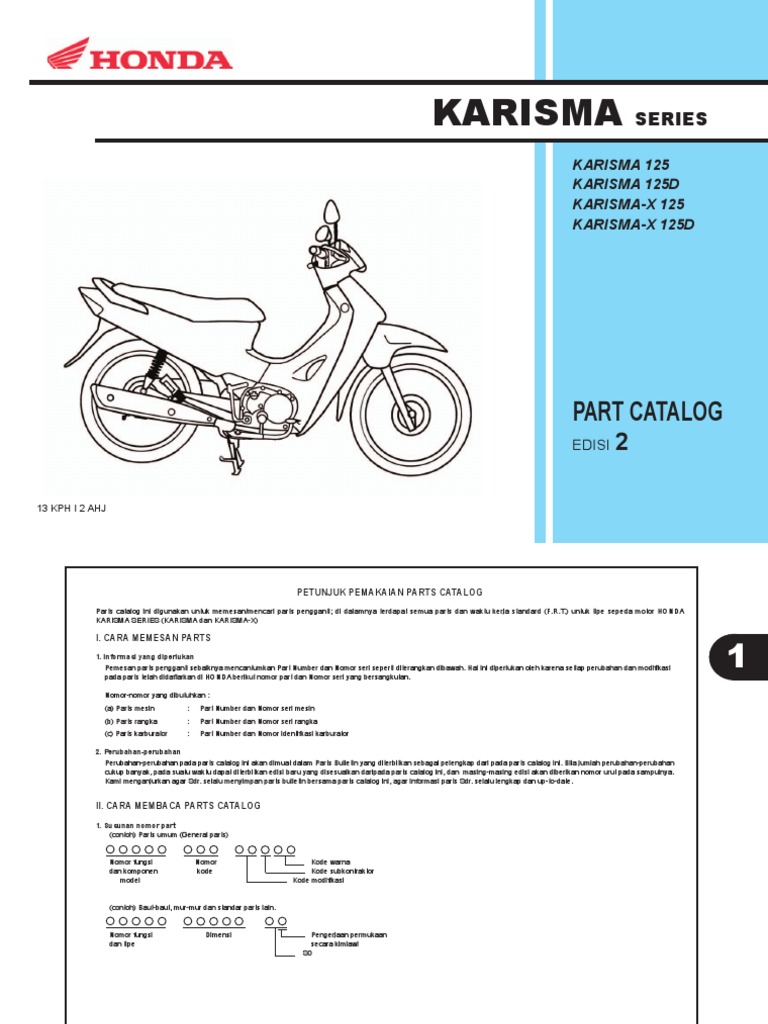Katalog Parts Honda Karisma 125 | PDF