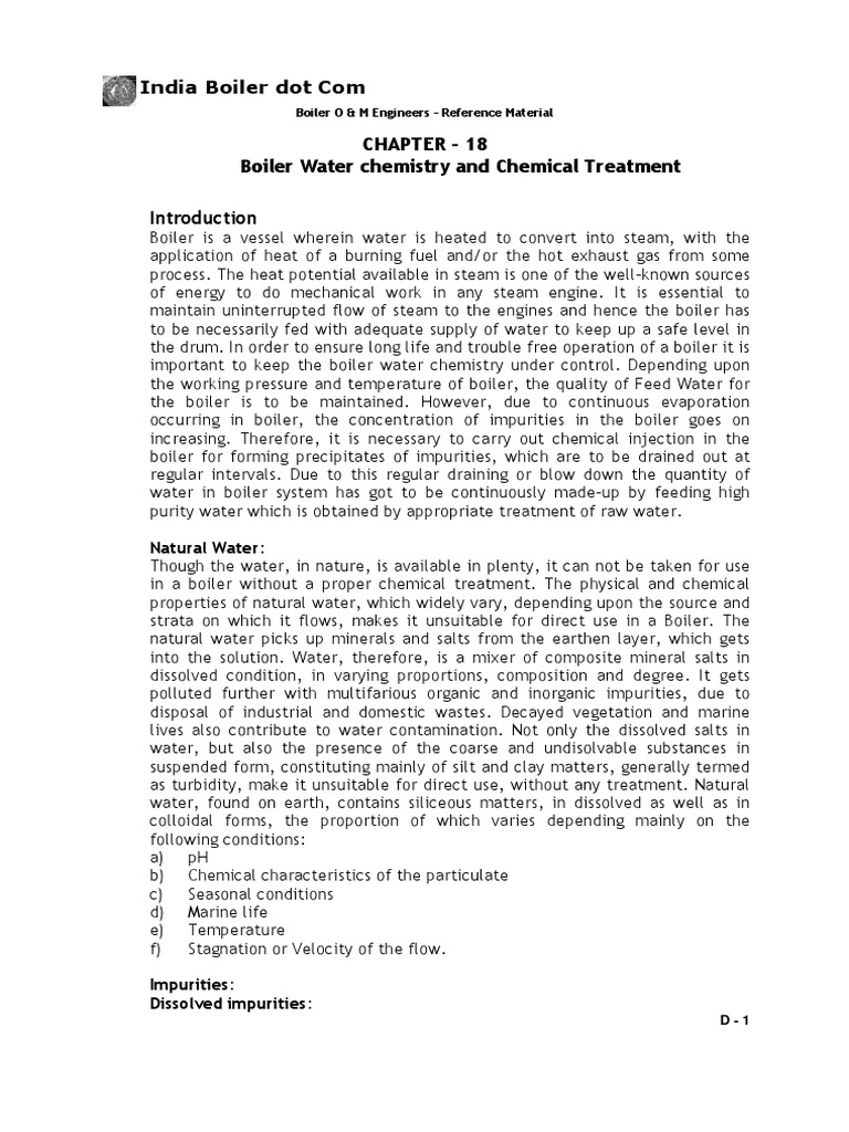 CH-18 Boiler Water | PDF | Ion Exchange | Ph