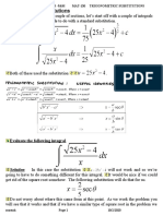 MAT130.5 (MTM) Handout #4 and #5 - Trigonometric Substitutions, Spring 2020
