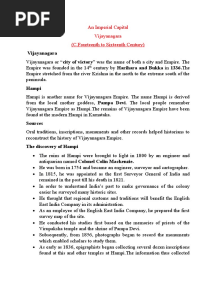 An Imperial Capital - Vijaynagar