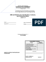 ABE Laws, Specifications, Contracts, and Ethics Assignment