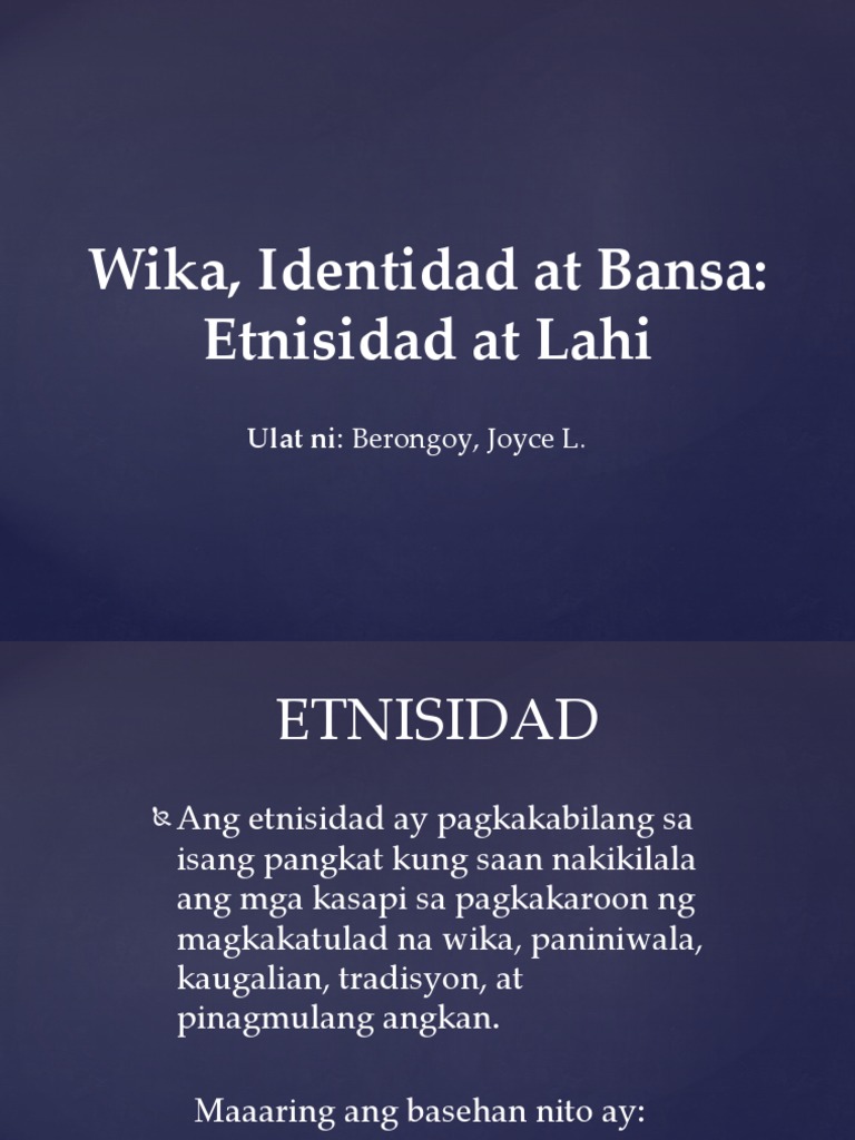 Etnisidad at Lahi | PDF