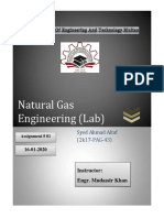 Natural Gas Engineering (Lab) : Syed Ahmad Altaf (2k17-PAG-43)