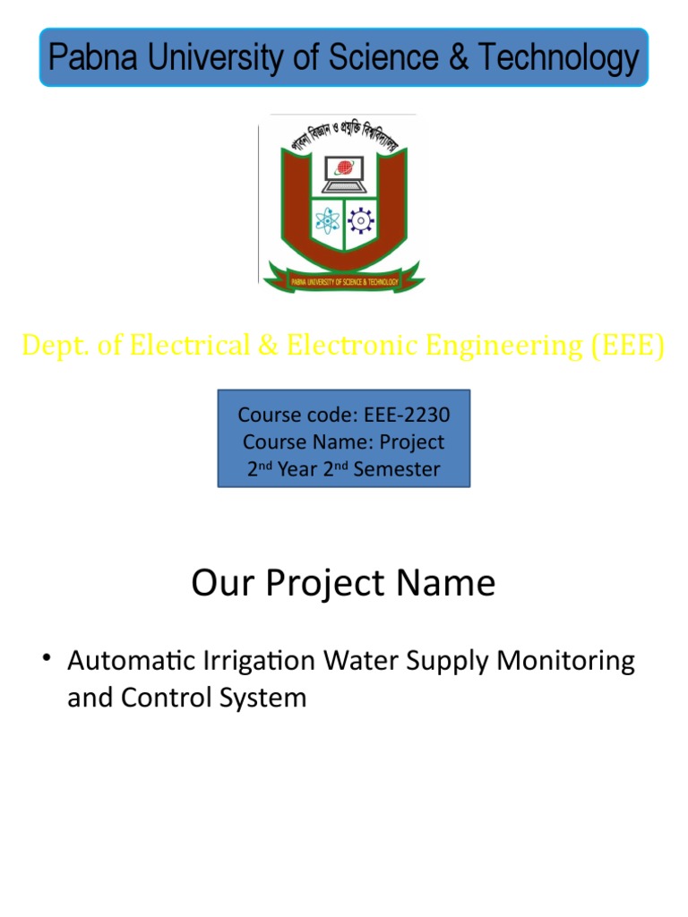Automatic Irrigation Project Slide | PDF | Arduino | Electrical Engineering