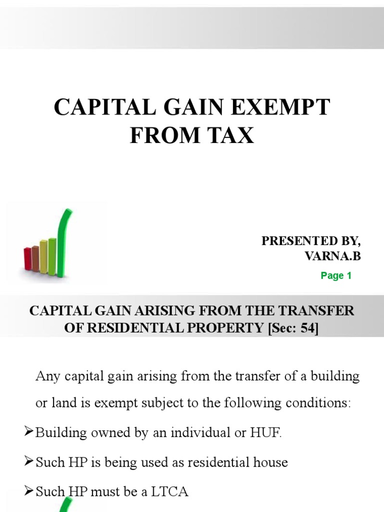 Capital Gain Exempted Fron Tax PDF Capital Gains Tax United