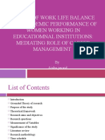 Impact of Work Life Balance On Academic Performance of Women Working in Educatiomnal Institutions: Mediating Role of Career Management