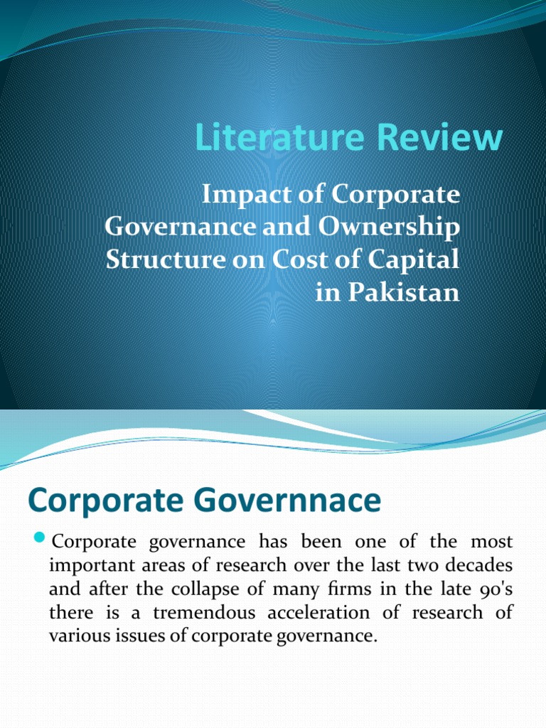 Corporate Governance's Impact on Capital Costs | PDF | Cost Of Capital ...