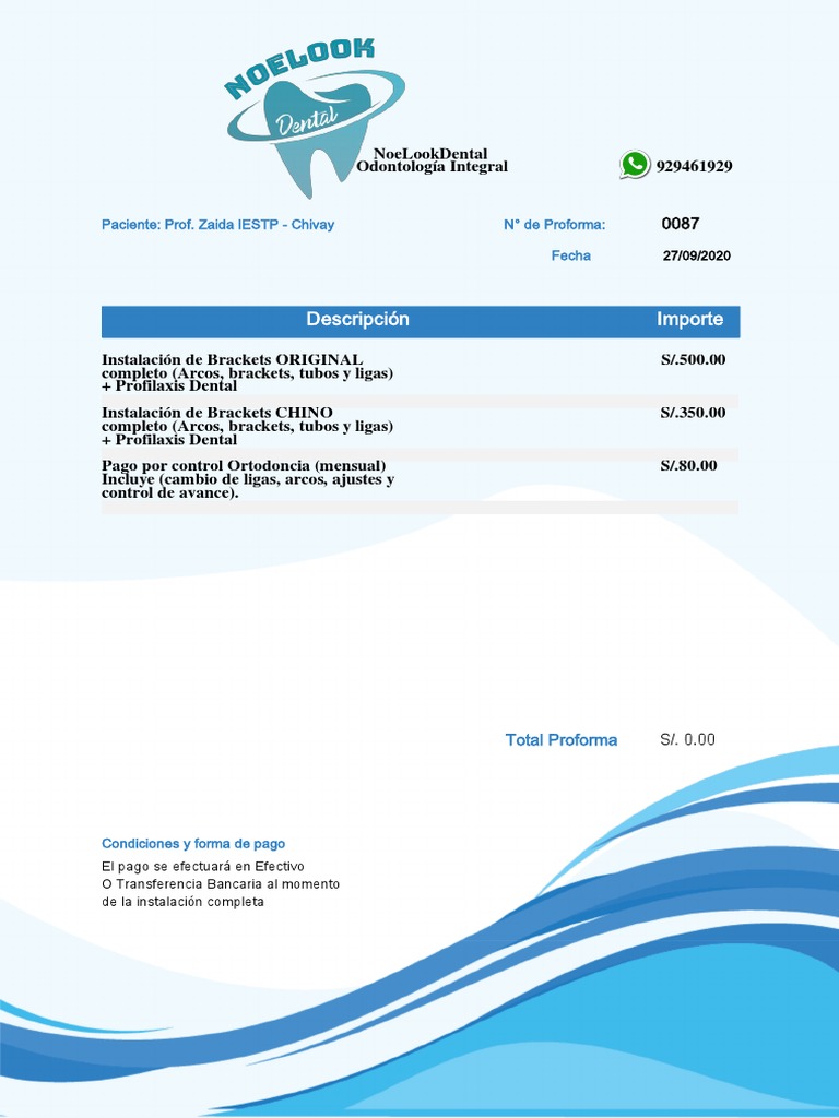 Proforma Dental Noe PDF