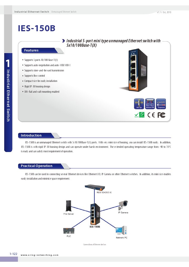 Datasheet_IES150B_v1.1 Network Switch