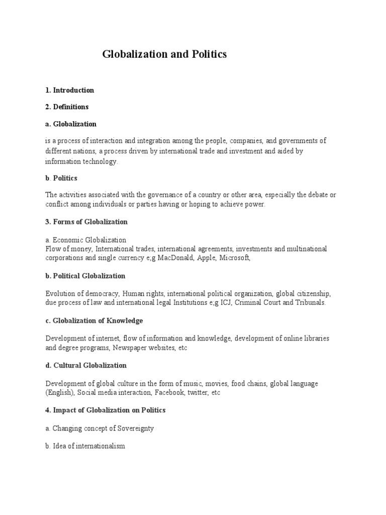 Globalization and Politics | PDF | World Trade Organization | European ...