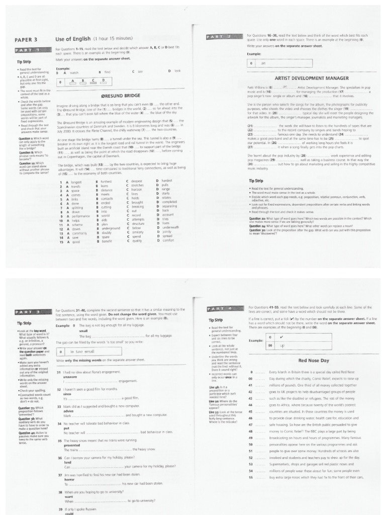 English Language Test Guide | PDF | Preposition And Postposition ...
