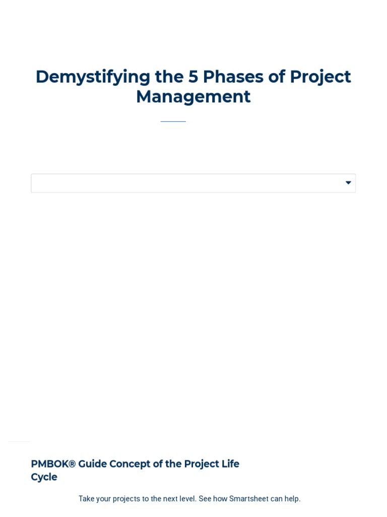 Demystifying The 5 Phases of Project Management - Smartsheet | PDF ...