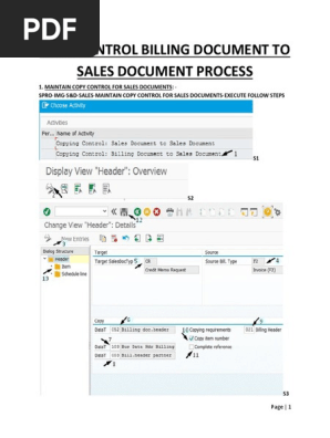Copy control billing to sales doc
