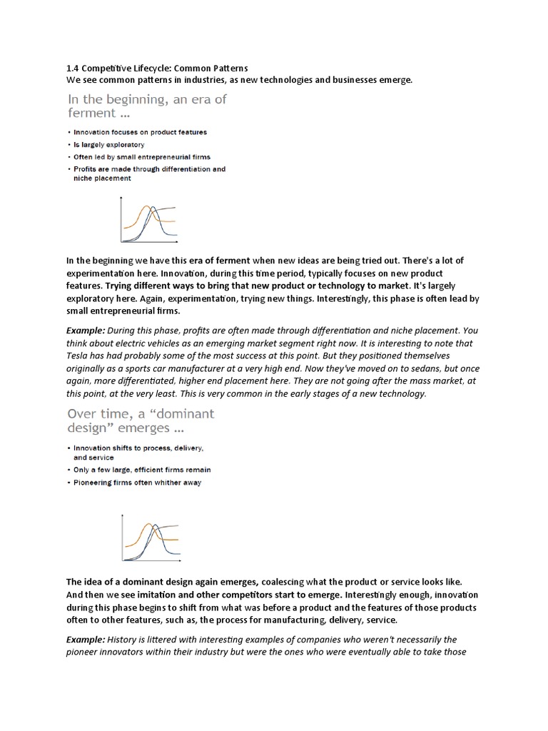 Competitive Lifecycle Patterns Explained | PDF | Innovation | Engines