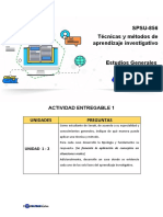 SPSU-856 Técnicas y Métodos de Aprendizaje Investigativo: Actividad Entregable 1 Unidades Preguntas