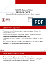 MET201 Mechanics of Solids - Generalized Hooke’s Law and Elastic Constants