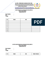 Daftar Hadir Kegiatan Lapangan KKN Kelompk X