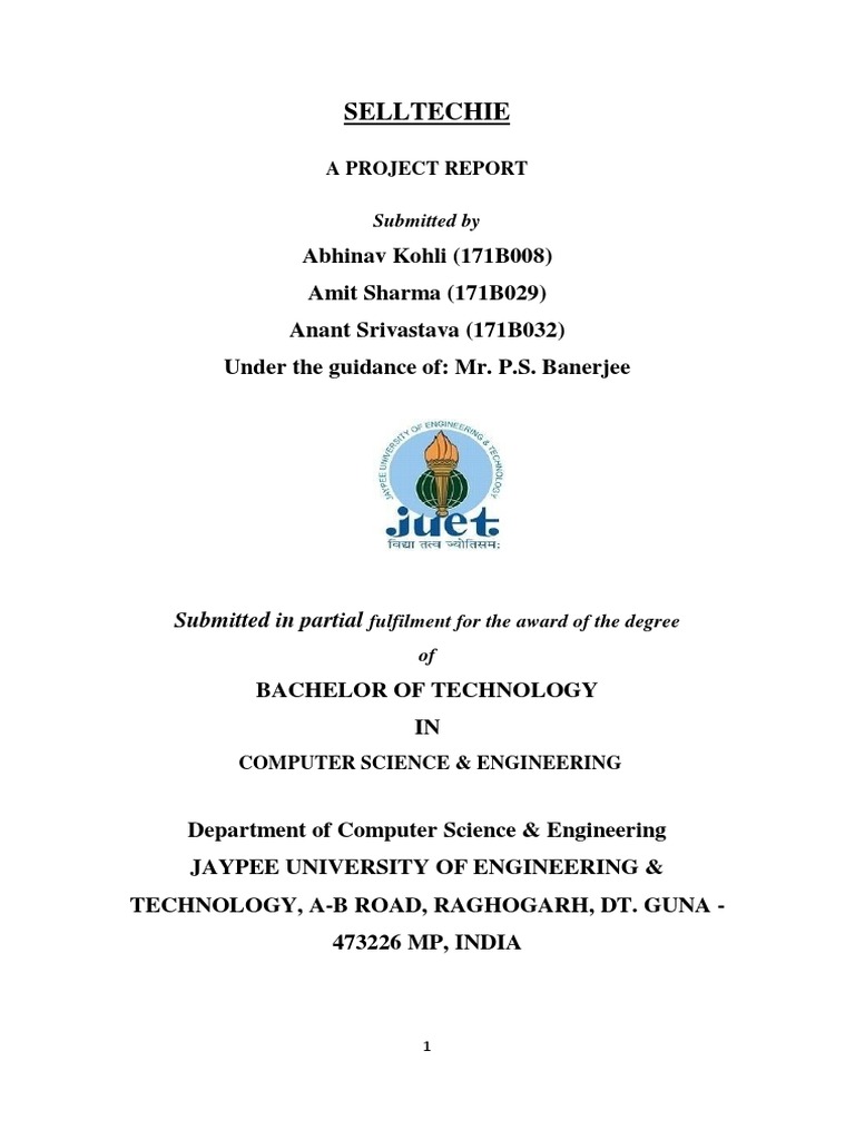 Selltechie: A Project Report | PDF | Software Testing | Web Design