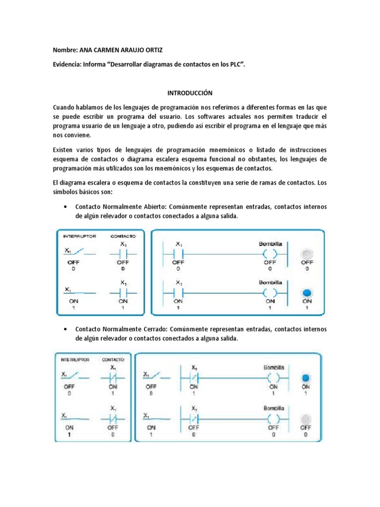 Evidencia Desarrollar Diagramas de Contacto en Los PLC | PDF | Programa ...