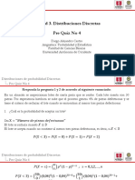 Solución Pre Quiz No 4. Distribuciones Discretas