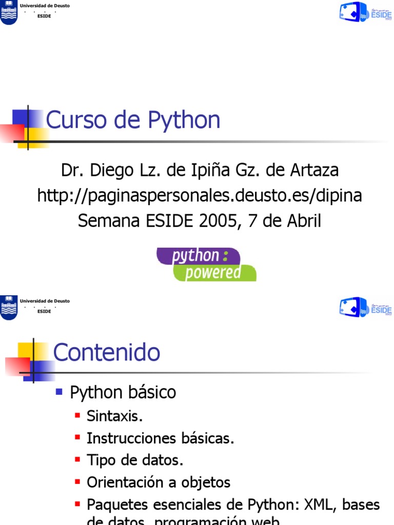 Curso Pyton | PDF | Xml | Python (lenguaje de programación)