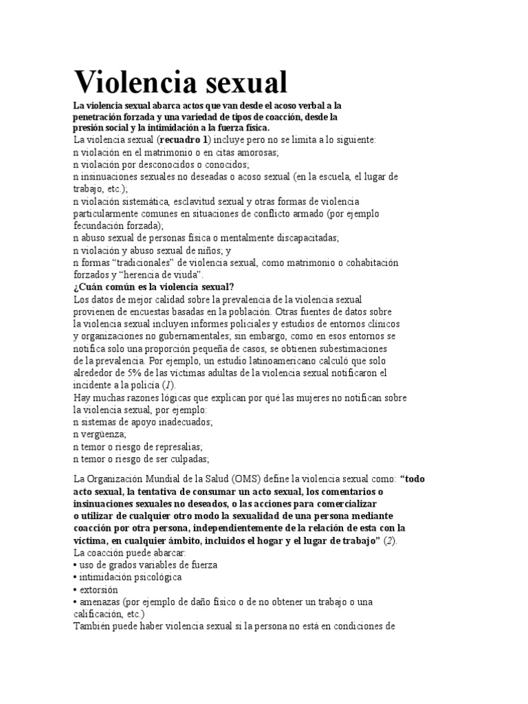 Prevención de la Violencia Sexual en Aulas | PDF | Violencia sexual ...