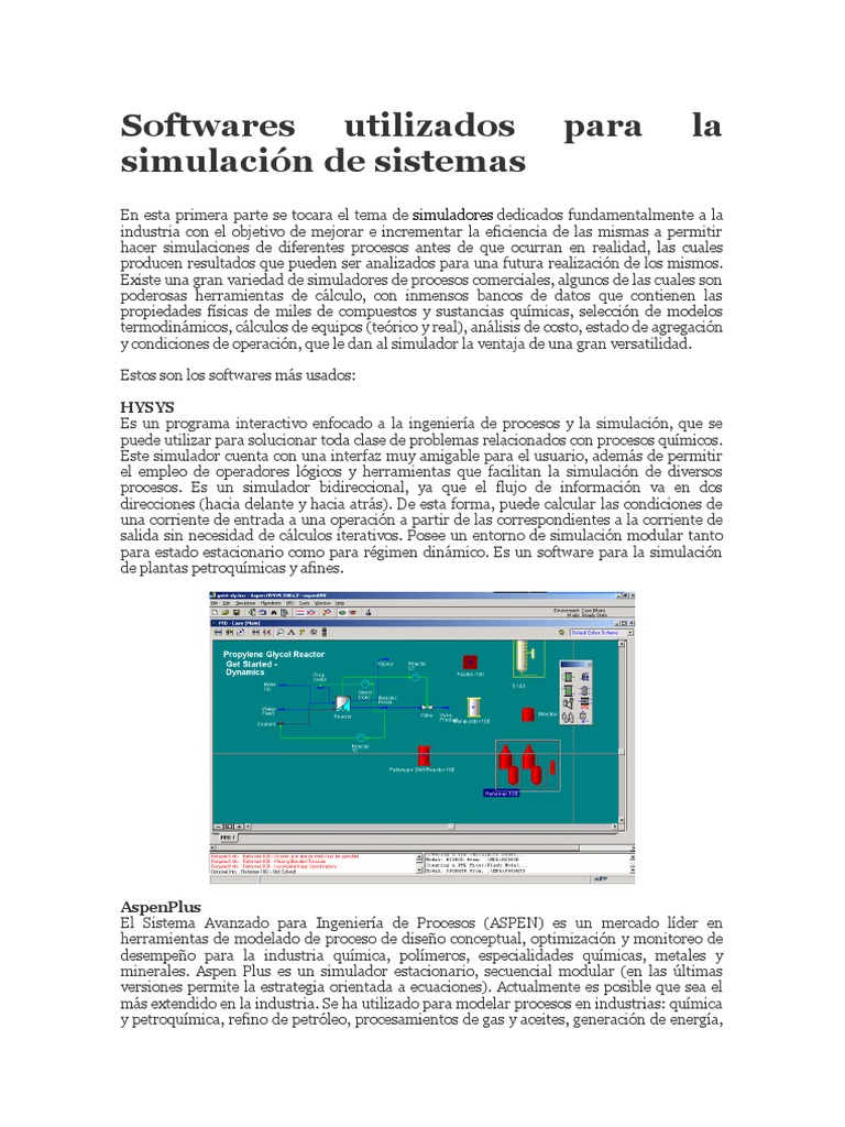Softwares Utilizados para La Simulación de Sistemas | PDF | Informática ...