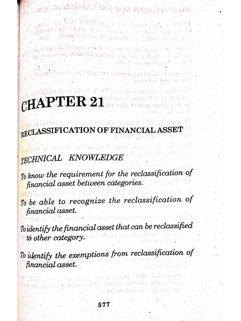 Reclassification of Financial Asset Ia | PDF