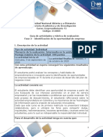 Guía de Actividades y Rúbrica de Evaluación - Fase 2 - Identificación de La Oportunidad de Empresa PDF