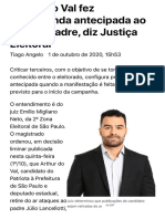 ConJur - Arthur do Val fez propaganda antecipada ao criticar padre, diz juiz