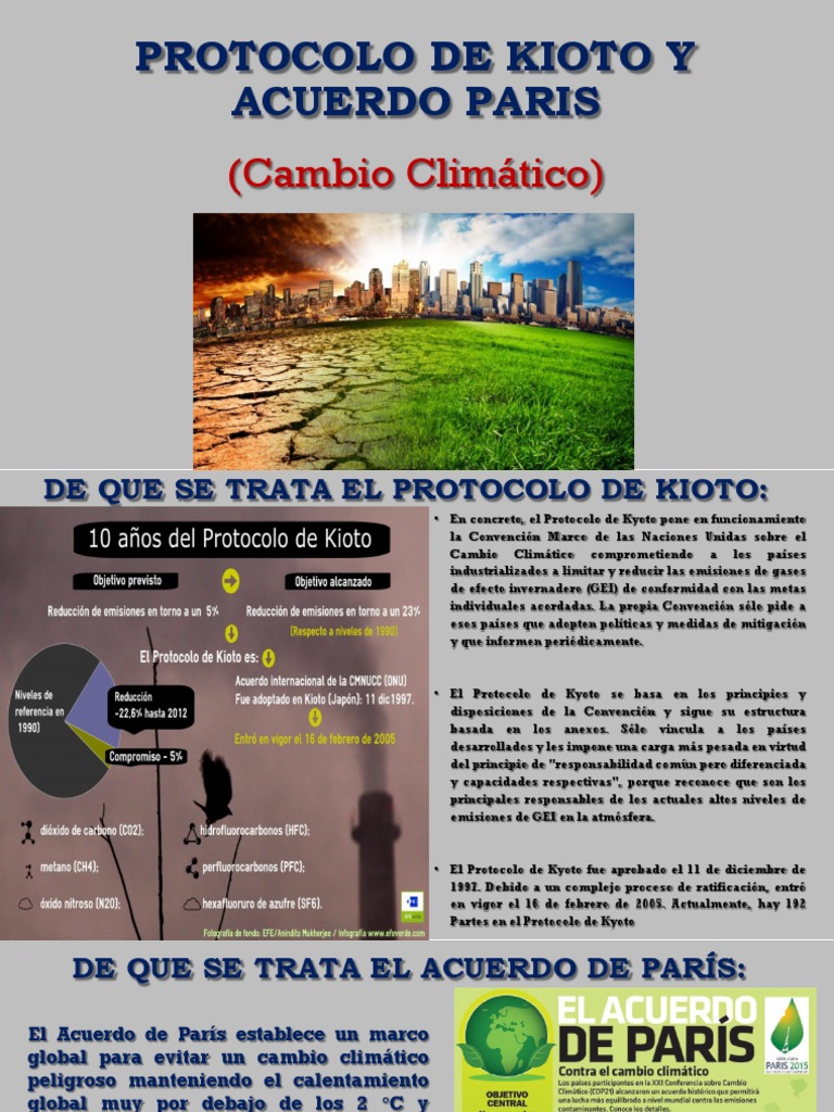 Protocolo Kioto y Acuerdo Paris | PDF | Protocolo de Kyoto | Gases de ...