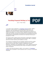 Teaching Proposal Writing To Translators