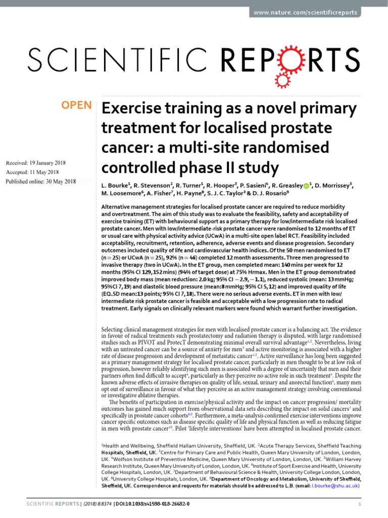 Exercise Cancer | PDF | Prostate Cancer | Cancer