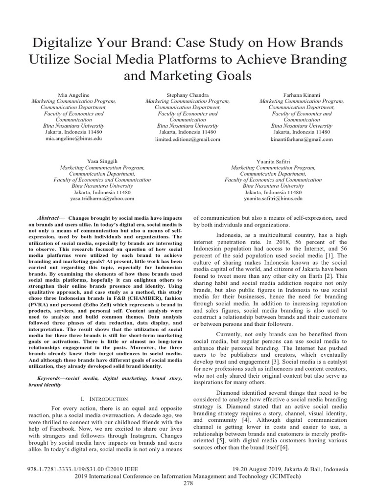 Digitalize Your Brand Case Study On How Brands Utilize Social Media