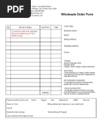 Creative Hive Wholesale Order Form Template