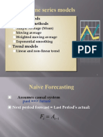 Time Series Models: Naive Methods Averaging Methods