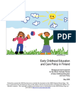 Early Childhood Education and Care Policy in Finland
