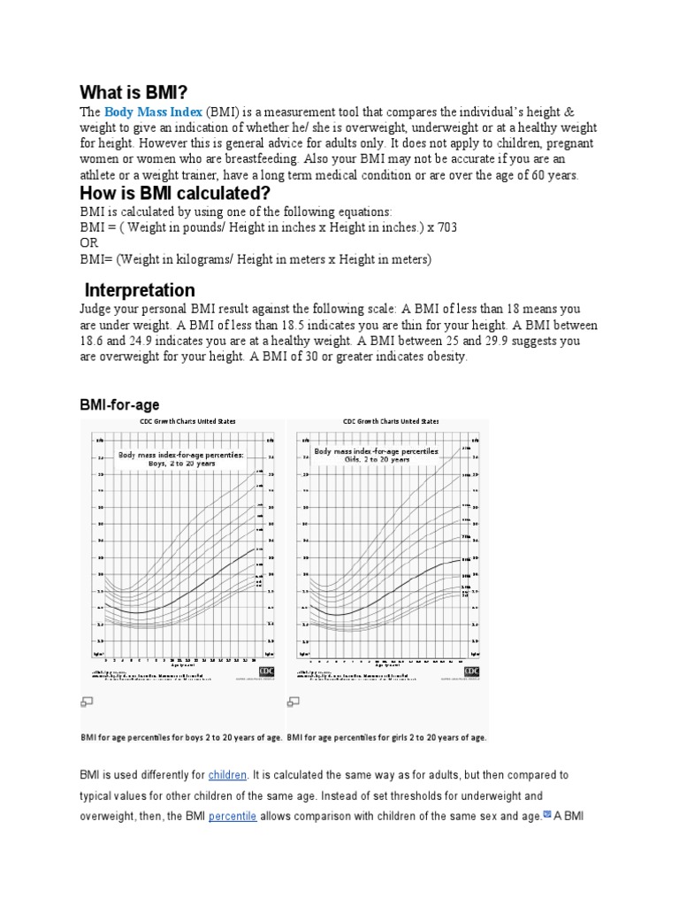 Understanding Body Mass Index (BMI) | PDF